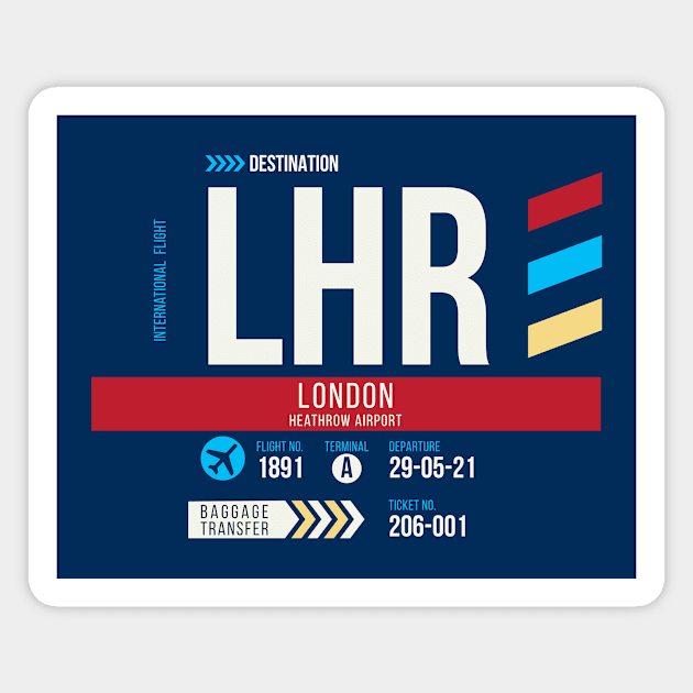 London (LHR) Airport Code Baggage Tag C Magnet by SLAG_Creative